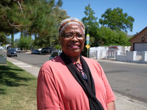 Faye Wilson Kennedy with the Sacramento Area Black Caucus in her Southeast Village neighborhood. The home she and her husband purchased in 1995 had a racial covenant connected to the deed.
