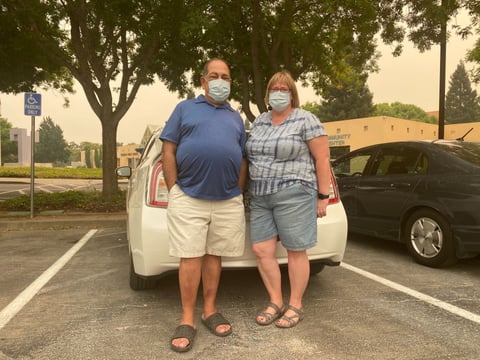 DeAnn and John Atallah evacuated, but as they were leaving they ended up driving through the fire as it jumped Interstate 80 near Fairfield.