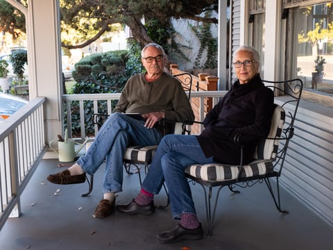 Stockton residents Julie and Jim Schardt, subscribe to the electronic edition of Stockton's newspaper, "The Record," pictured Thursday, Nov. 19, 2020.