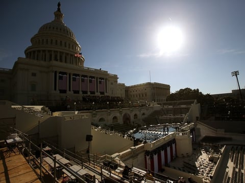 The stage at the U.S. Capitol ahead of President Barack Obama's second inauguration in 2013.