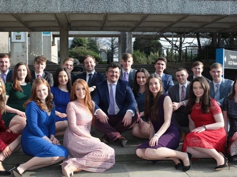 Desmond Earley, center, is the founding artistic director of the Choral Scholars of University College Dublin.