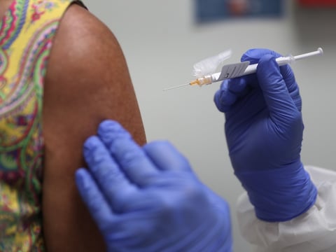Lisa Taylor got a COVID-19 vaccination in August as part of a vaccine study at Research Centers of America in Hollywood, Fla.
