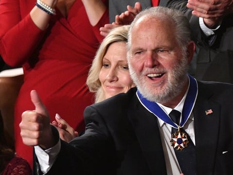Conservative talk radio host Rush Limbaugh was awarded the Presidential Medal of Freedom during Trump's State of the Union address in February 2020.