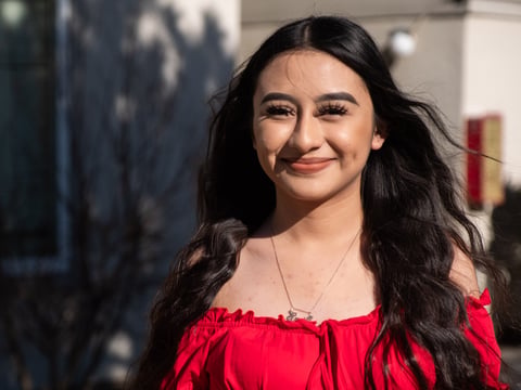 Emili Carillo near her home in Sacramento.