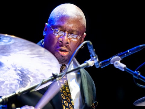 Ralph Peterson Jr., performing in 2012 at Symphony Space in New York.