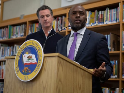 California Superintendent of Public Instruction Tony Thurmond speaks at a press conference in 2019.