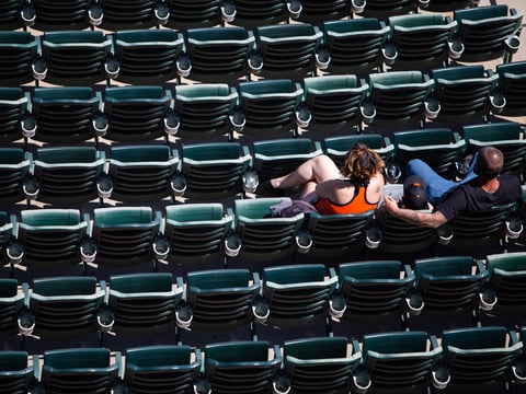 Despite eagerness to see live games, Sutter Health Park limits the number of spectators, Wednesday, April 7, 2021.