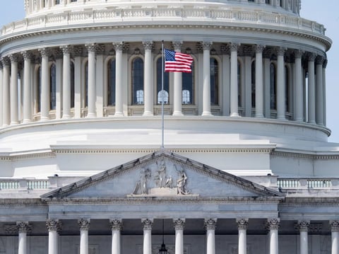 The U.S. Capitol is seen ahead of President Biden's address to a joint session of Congress Wednesday.