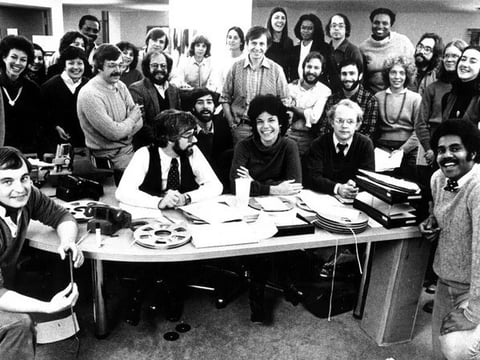 NPR Staff at the 10th anniversary of All Things Considered in 1981.