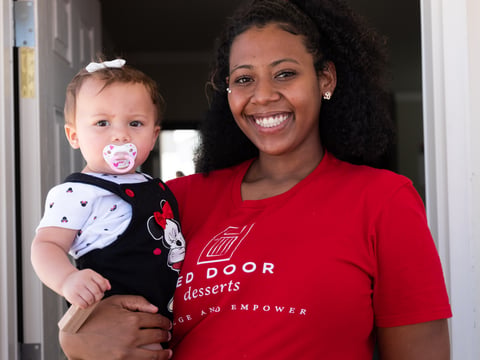 Saint John's Program for Real Change's client, Beyanse Martinez and her daughter, Friday, May 6, 2021..