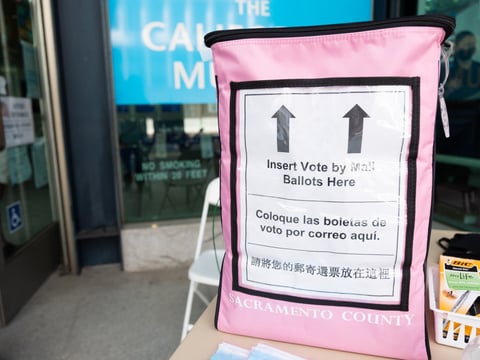 The California Museum in Downtown Sacramento serves as a polling center on Tuesday, Sept. 14, 2021.