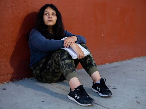 Joselyn Marroquin at a park a few blocks from her home in the Bay View neighborhood of San Francisco Dec. 2, 2021.