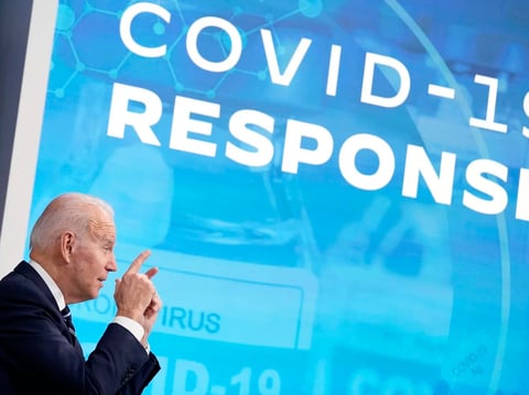 President Biden speaks about the government's COVID-19 response on Thursday.