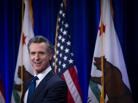 Gov. Gavin Newsom speaks during his State of the State speech in Sacramento on March 8, 2022.