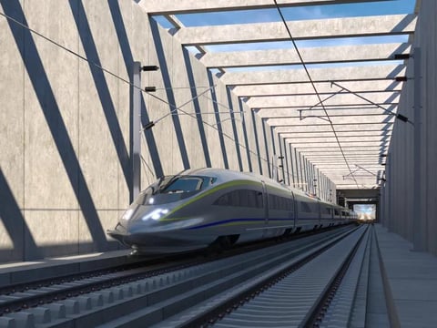 A rendering of the proposed California High-Speed Rail.