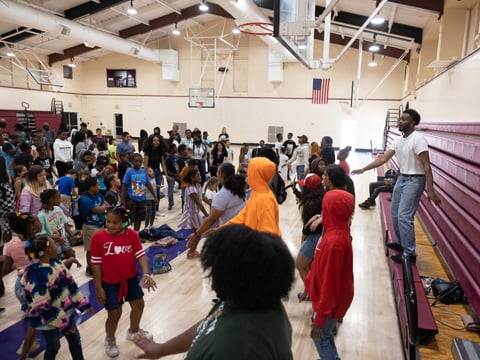 Freedom School starts with "Harambee," as a group activity each morning,  Wednesday, July 20, 2022.