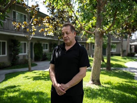 Manuel Chavez, who is involved in a protracted wage theft case that has been appealed multiple times, stands for a portrait in Downey on Sept. 4, 2022.