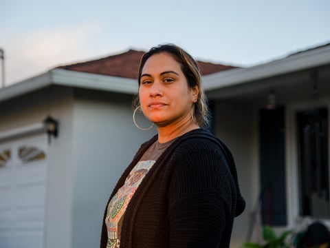Micaela Mota poses for a portrait outside her home in Richmond, Calif., September 26, 2022.