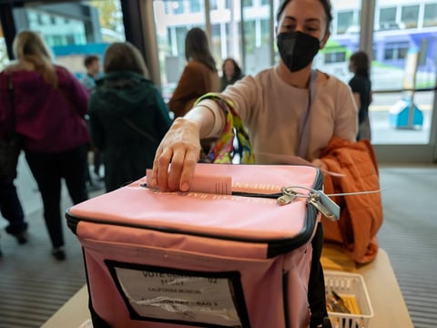 Felicia Gold casts her ballot at the California Museum on Nov. 8, 2022.