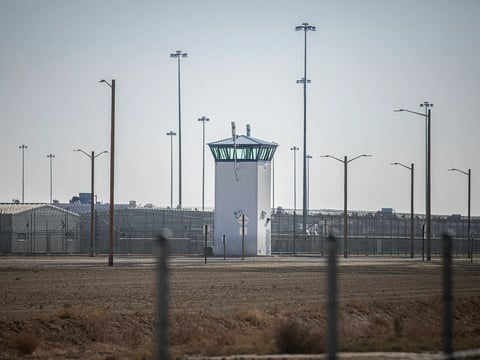 A guard tower at Kern Valley State Prison on Nov. 15, 2022.