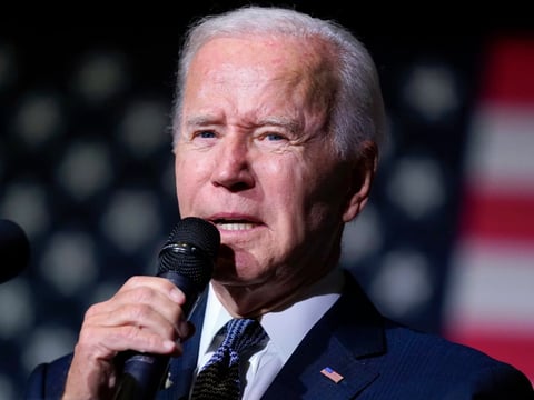 President Joe Biden speaking about student loan debt relief at Delaware State University, Oct. 21, 2022, in Dover, Del. The Biden administration said it is extending the student loan repayment pause again.