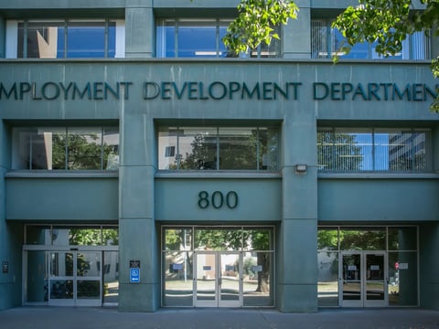 The headquarters of California's Employment Development Department in Sacramento. The agency says it's made improvements that have made it better equipped to issue employment benefits if the economy goes south.