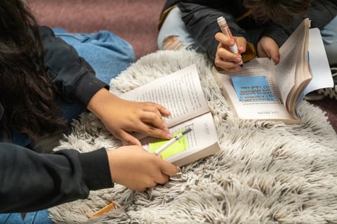 Students read during class at Lake Marie Elementary School in Whittier on Nov. 17, 2022.