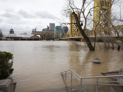 The Sacramento River as viewed near the Tower Bridge in Sacramento, Calif., Tuesday, Jan. 10, 2023.