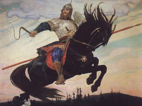 Ukrainian folk hero Ilya Muromets by Viktor Vasnetsov (1914)