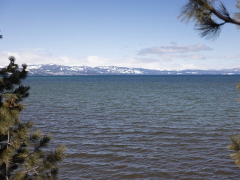 Lake Tahoe, viewed from South Lake Tahoe, Calif., Friday, March 24, 2023.