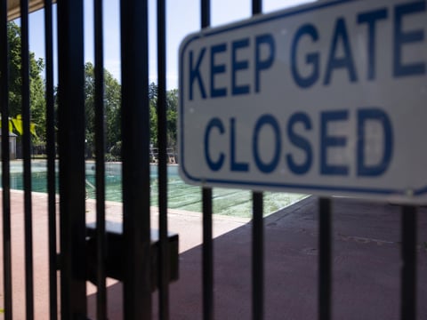 The pool at Southside Park is closed for summer, pictured Wednesday, May 17, 2023.