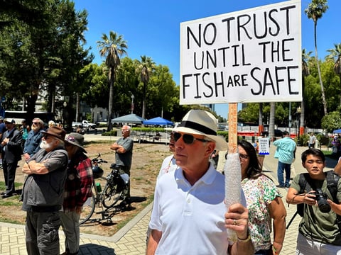 Alan Duran attends a rally near the west steps of the California Capitol, Wednesday, July 5, 2023, in Sacramento, Calif. Duran, 75, said he supports Democratic Gov. Gavin Newsom on most things.