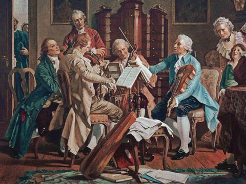 Franz Joseph Haydn playing a string quartet