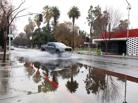 Rain falls in Sacramento on Monday, Dec. 19 , 2023.
