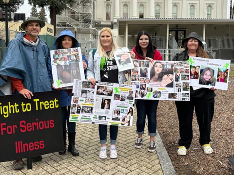 A group of demonstrators gathered at the state Capitol from Sacramento, San Luis Obispo and Alameda counties to rally for Proposition 1.