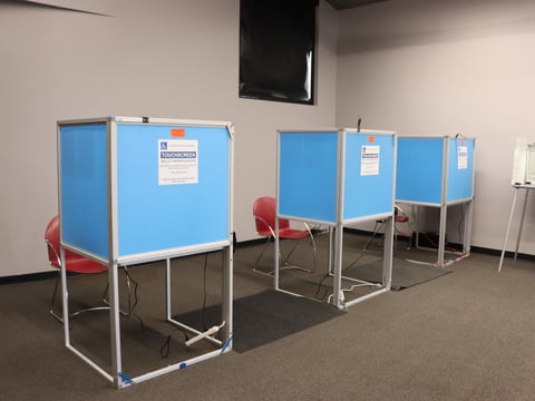 Voting stations at the Greater Sacramento Urban League in North Sacramento, Calif. on Tuesday, March 5, 2024.