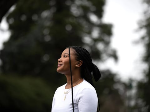 Leila Cormier at Sacramento State on Jan. 22, 2024. Cormier is a student leader at the school's Martin Luther King Jr. Center.