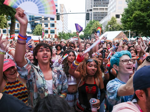 Attendees at the Sacramento Pride festival on Sunday, June 9, 2023.