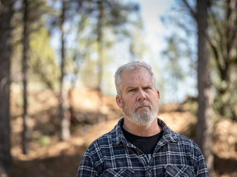Retired Cal Fire Captain Todd Nelson, shown in Nevada City, suffers from a severe case of post traumatic stress disorder resulting from his 28-year firefighting career.