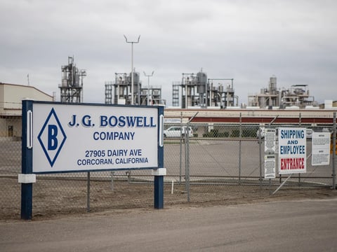 J.G. Boswell Ranch's main office and facility in Corcoran. California water officials cracked down on growers in Kings County for inadequate plans to curb groundwater pumping.