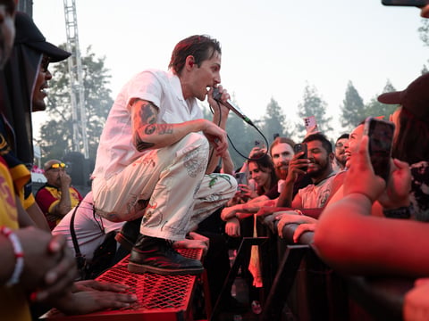 John O’Callaghan of The Maine, one of the founding bands of the Sad Summer Festival now in its fifth year, is pictured during the band’s set at The Backyard on July 11.