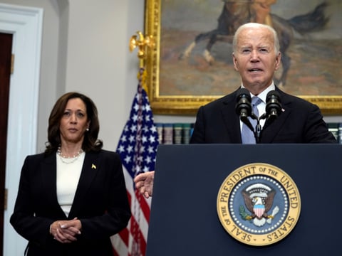 President Joe Biden speaks from the Roosevelt Room of the White House in Washington, July 14, 2024.
