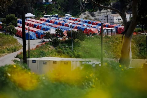 The O Lot Safe Sleeping site at Balboa Park in San Diego on March 22, 2024.