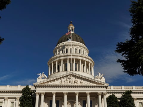 The California State Capitol in Sacramento, Calif., is seen on Monday, Aug. 5, 2024.