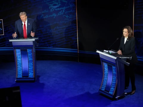 Republican presidential nominee, former U.S. President Donald Trump and Democratic presidential nominee, U.S. Vice President Kamala Harris debate for the first time.