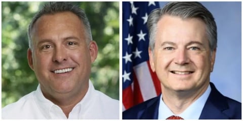 Republican Congressman John Duarte, right, and his Democrat challenger for the 13th District seat Adam Gray, left, are shown.