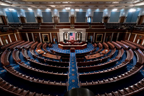 The chamber of the House of Representatives is seen at the Capitol in Washington, Feb. 28, 2022.
