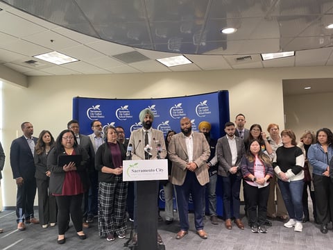 School board members, union leaders, and community organizers from Spanish-speaking, South Asian, Hmong, and Black communities came together at the Serna Center to speak out against ICE deportations.