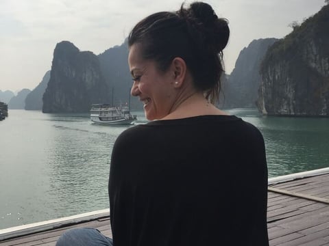 Huyen Friedlander in Ha Long Bay, Vietnam.