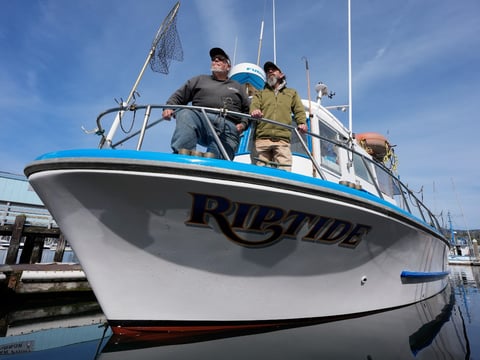Captain William Smith, left, and second captain Lee Gualtieri are photographed Monday, March 10, 2025, in Half Moon Bay, Calif.